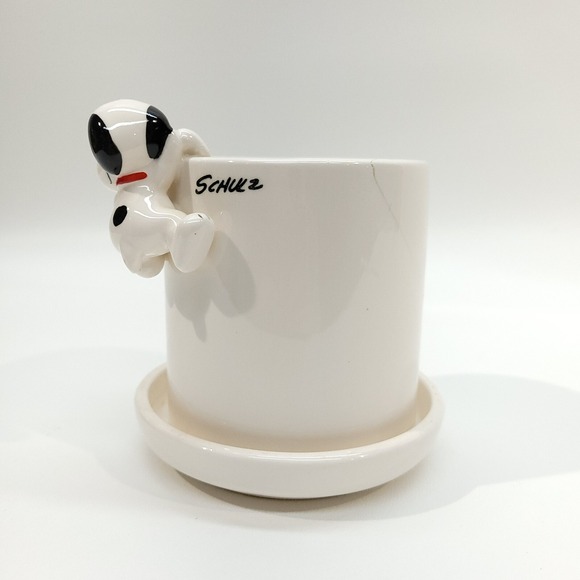 Determined Production Snoopy Mini Planter Ceramic 1958 1966 Peanuts Schulz VTG - Picture 8 of 9